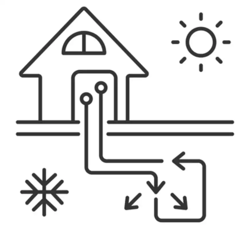 a drawing of how ground source heat pumps work