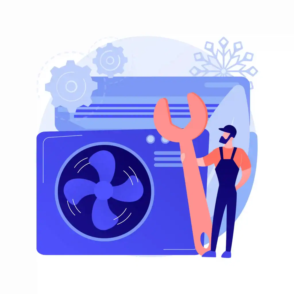 drawing of a air source heat pump settings